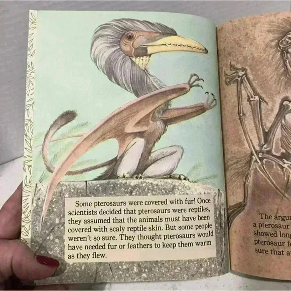 Vintage Flying Dinosaurs, Little Golden Book 1990, HC Junk Journal Ephemera - Picture 4 of 6